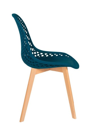 6 chaises Maelle - Bleu canard et naturel