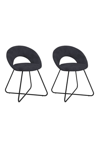 2 chaises Malone - Gris foncé et noir