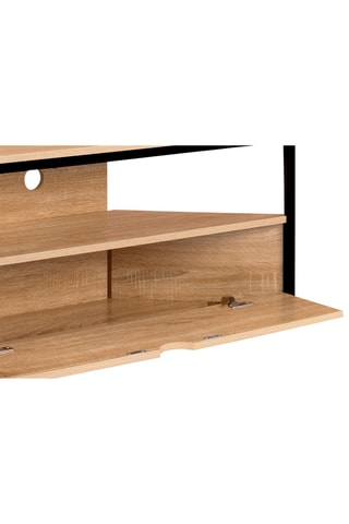 Meuble TV d'angle Memphis - Naturel et noir