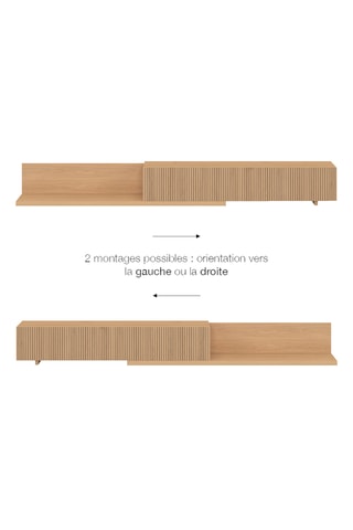 Meuble TV extensible Movena - 215/360 x 54 x 30 cm