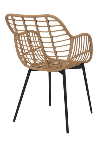 2 fauteuils Cuba - Imitation rotin et noir