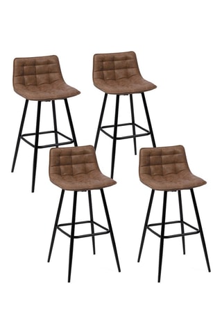 4 tabourets de bar Irina -  Marron