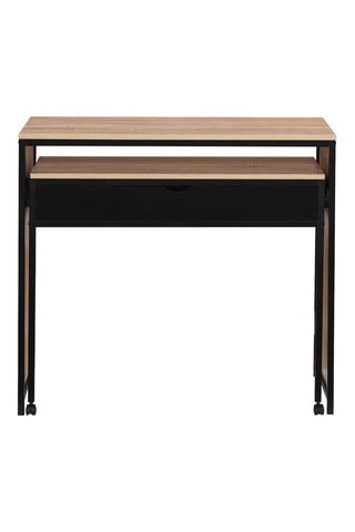 Bureau extensible Manhattan - Noir et imitation bois