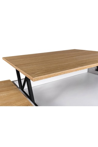 Table basse relevable avec coffre Elina - Blanc