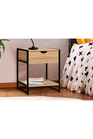 2 tables de chevets Manufacture - Noir et imitation bois