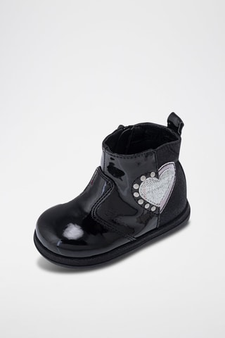 Gelakte Enkellaarzen - Zwart