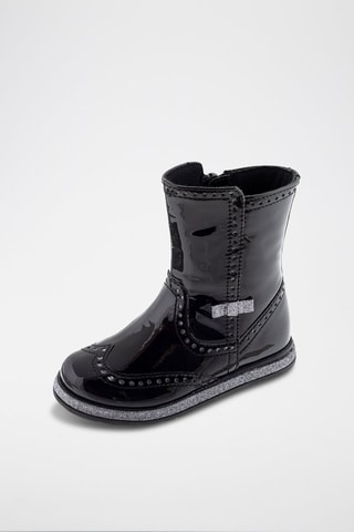 Gelakte Enkellaarzen Zwart