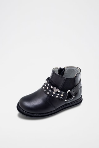 Leren Enkellaarzen Zwart