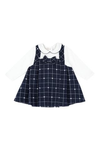 Robe trompe-l'œil - Blanc et bleu marine