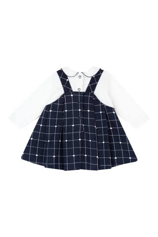 Robe trompe-l'œil - Blanc et bleu marine