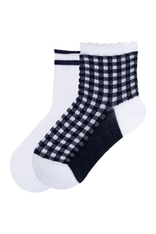 2 paires de chaussettes - Blanc et bleu marine