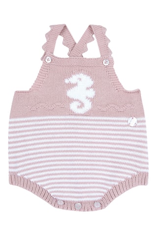 Barboteuse - Vieux rose et blanc