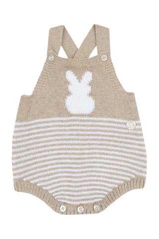 Barboteuse - Beige et blanc