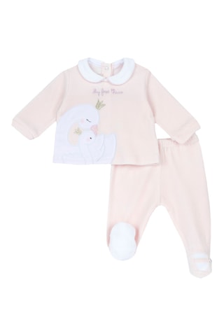 Pyjama - Rose poudré et blanc