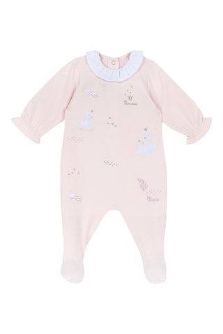 Grenouillère - Rose poudré et blanc