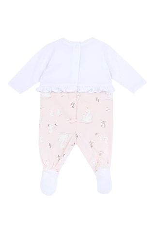 Grenouillère trompe-l’œil - Rose poudré et blanc