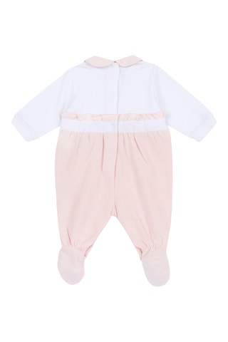 Grenouillère trompe-l’œil - Rose poudré et blanc