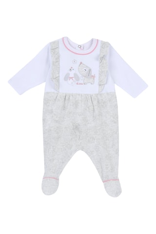 Grenouillère trompe-l’œil - Gris clair et blanc