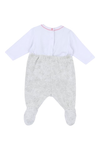 Grenouillère trompe-l’œil - Gris clair et blanc