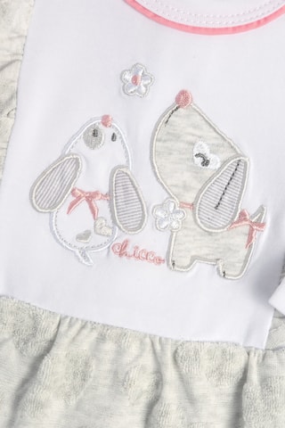 Grenouillère trompe-l’œil - Gris clair et blanc