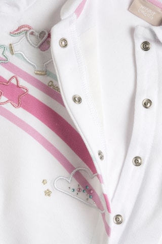 Grenouillère - Blanc et rose poudré