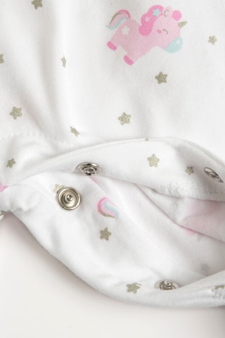 Grenouillère - Blanc et rose poudré