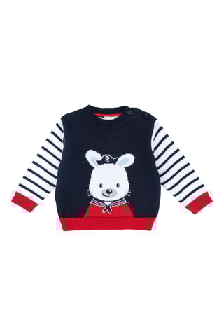 Pull - Bleu marine et rouge