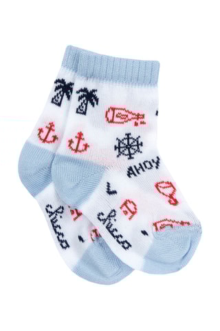 Chaussettes - Blanc et bleu clair