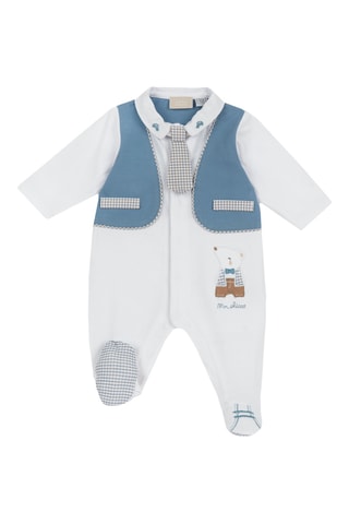 Grenouillère trompe-l’œil - Blanc