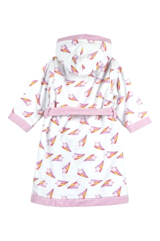 Peignoir à capuche - Blanc et rose