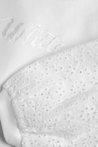 Sweat en broderie anglaise - Blanc