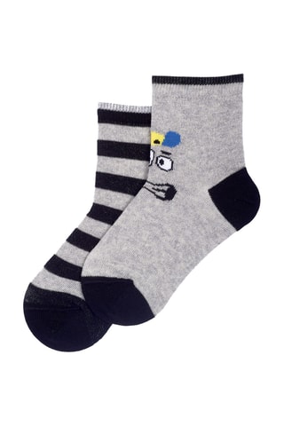 2 paires de chaussettes - Gris chiné