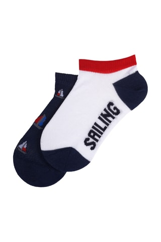 2 paires de chaussettes - Blanc et bleu marine