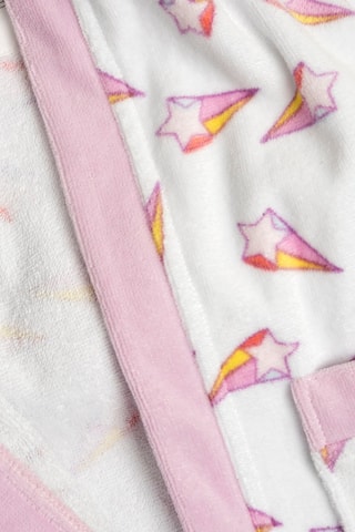 Peignoir à capuche - Blanc et rose