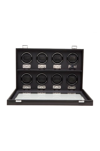 Enrolador em couro para 8 relógios Heritage - Preto