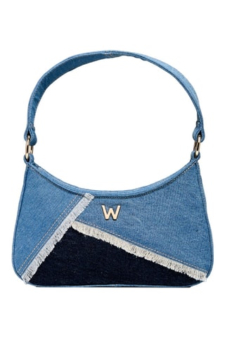 Mala de ombro em ganga Mimi - Azul-cobalto