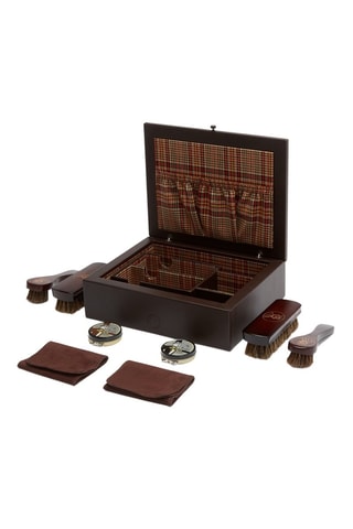 Coffret de manutenção para calçado em couro WM - Castanho 