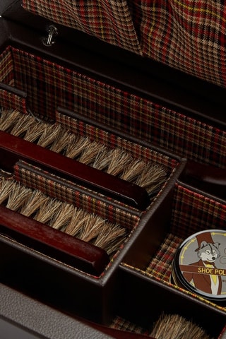 Coffret de manutenção para calçado em couro WM - Castanho 