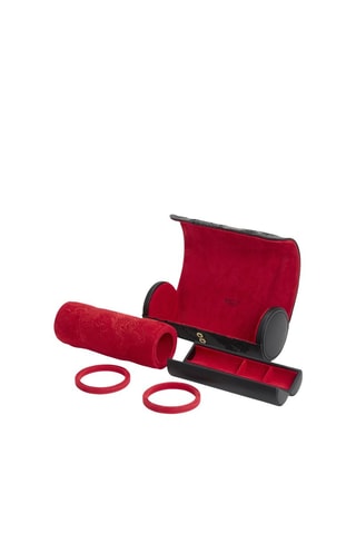 Estojo para 3 relógios em couro vegan Lunar Triple Watch Roll - Preto