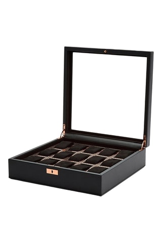 Cofanetto per orologi in pelle vegan Axis - Nero e dorato