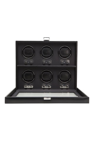 Enrolador em couro para 6 relógios Heritage - Preto
