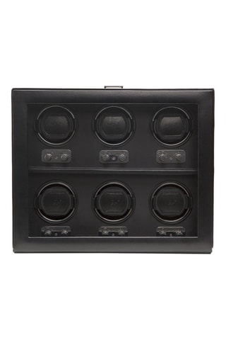 Enrolador em couro para 6 relógios Heritage - Preto