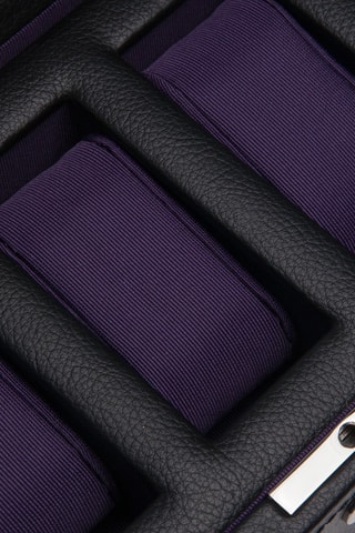 Caixa para 5 relógios em couro Windsor - Preto e violeta