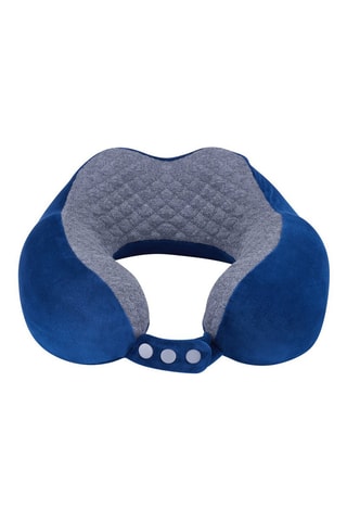 Oreiller de voyage à mémoire de forme - Bleu et gris