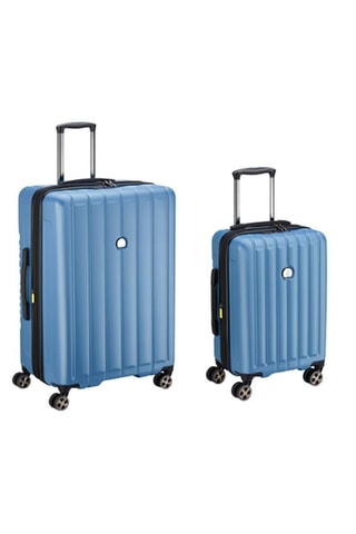 Valise grand volume et valise cabine - Gris et bleu