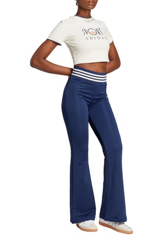 Pantalon flare taille haute - Bleu marine