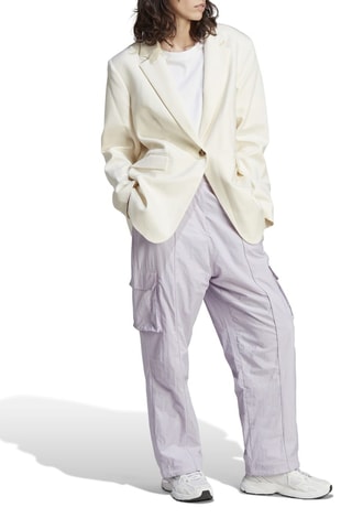 Pantalon cargo taille haute Gris clair