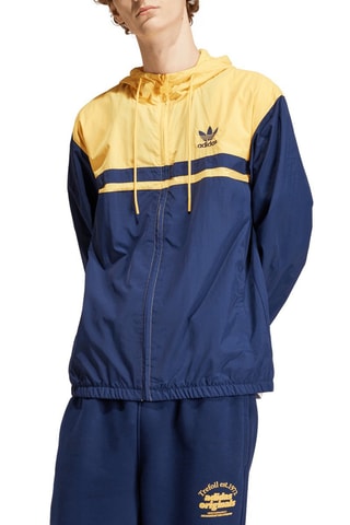 Coupe-vent à capuche - Bleu et jaune