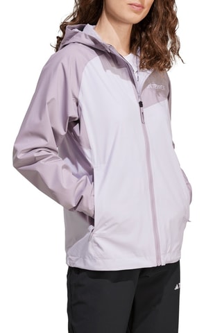 Coupe-vent à capuche - Gris clair et blanc