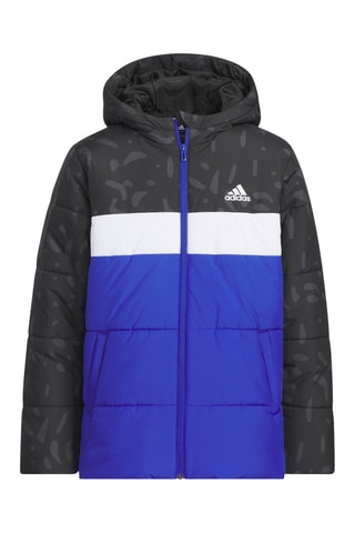 Doudoune à capuche Colorblocked - Noir et bleu